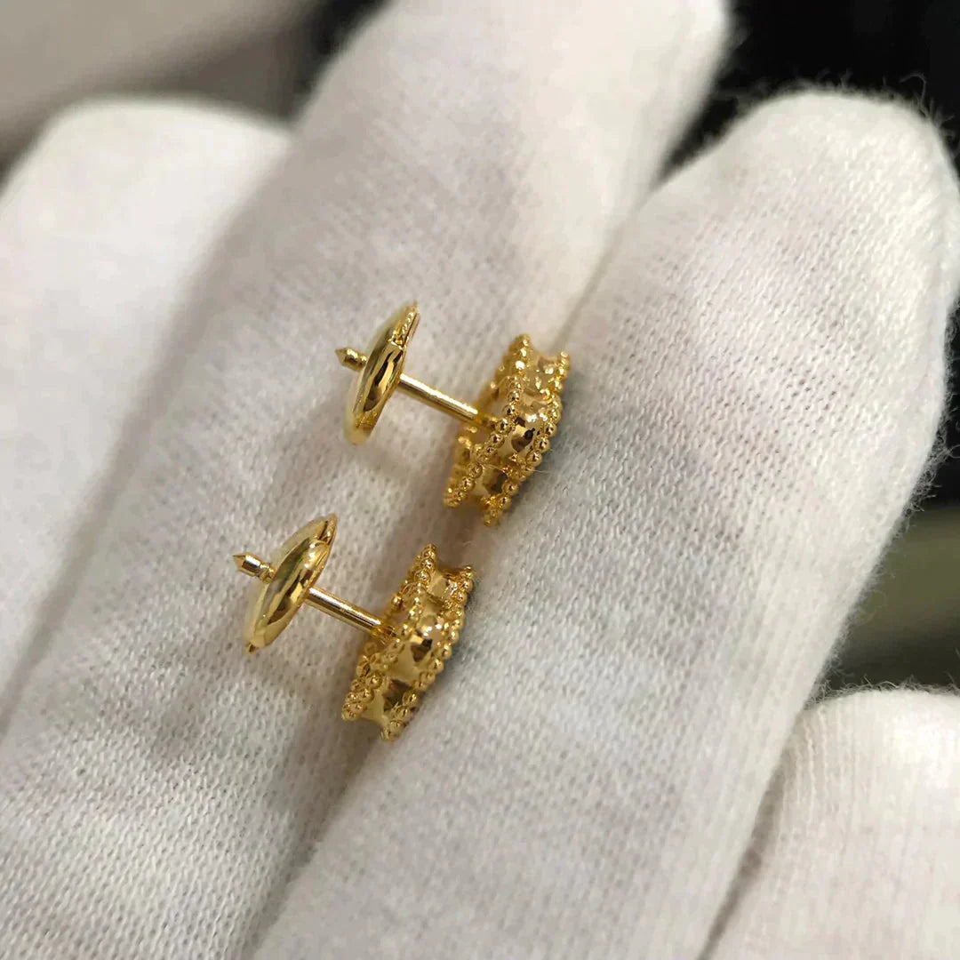 [Lumi Jewels]CLOVER MINI 9.5MM MALACHITE  EARRINGS