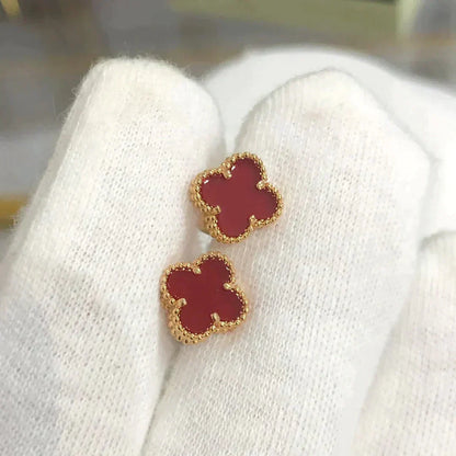 [Lumi Jewels]CLOVER MINI 9.5MM CARNELIAN EARRINGS