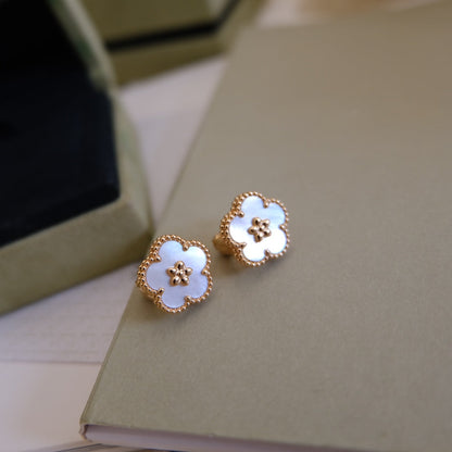 [Lumi Jewels]LUCKY PINK GOLD WHITE MOP EARRINGS
