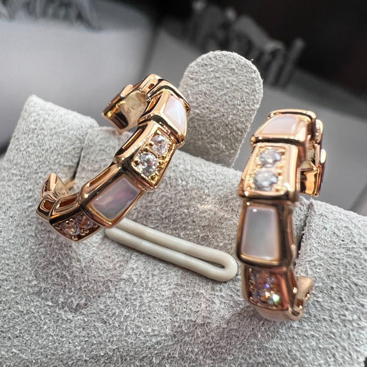 [Lumi Jewels]SERPENTI MOP PINK GOLD EARRINGS