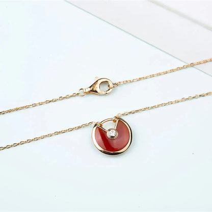 [Lumi Jewels]AMULETTE GOLD CARNELIAN ONYX NECKLACE
