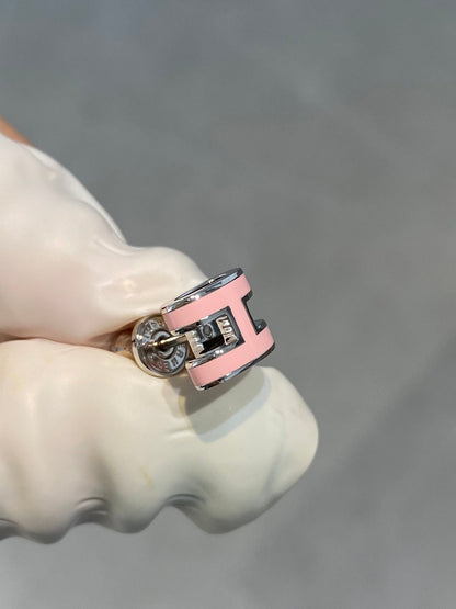 [Lumi Jewels]MINI POP H SILVER EARRINGS PINK