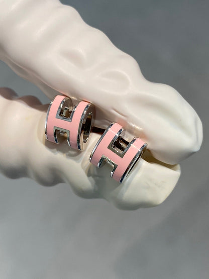 [Lumi Jewels]MINI POP H SILVER EARRINGS PINK