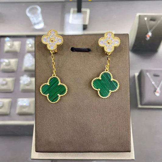 [Lumi Jewels]CLOVER  2 MOTIFS  DIAMOND  EARRINGS (MULTIPLE CHOICESç´