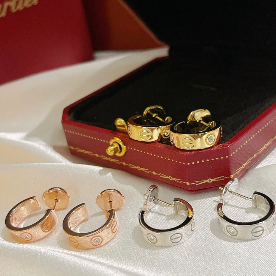 [Lumi Jewelery]LOVE EARRINGS 5.7MM 2 DIAMONDS