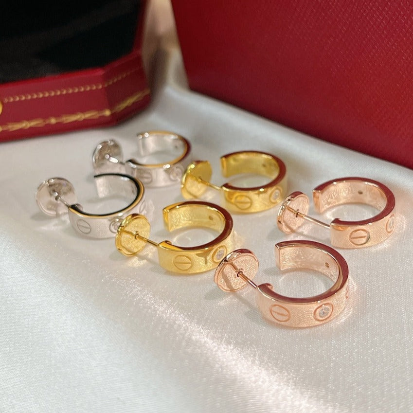 [Lumi Jewelery]LOVE EARRINGS 5.7MM 2 DIAMONDS