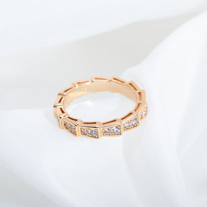 [Lumi Jewels]SERPENTI RING PINK GOLD DIAMOND PAVED 3MM