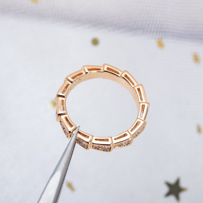 [Lumi Jewels]SERPENTI RING PINK GOLD DIAMOND PAVED 3MM