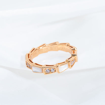 [Lumi Jewels]SERPENTI RING PINK GOLD DIAMOND MOP 3MM