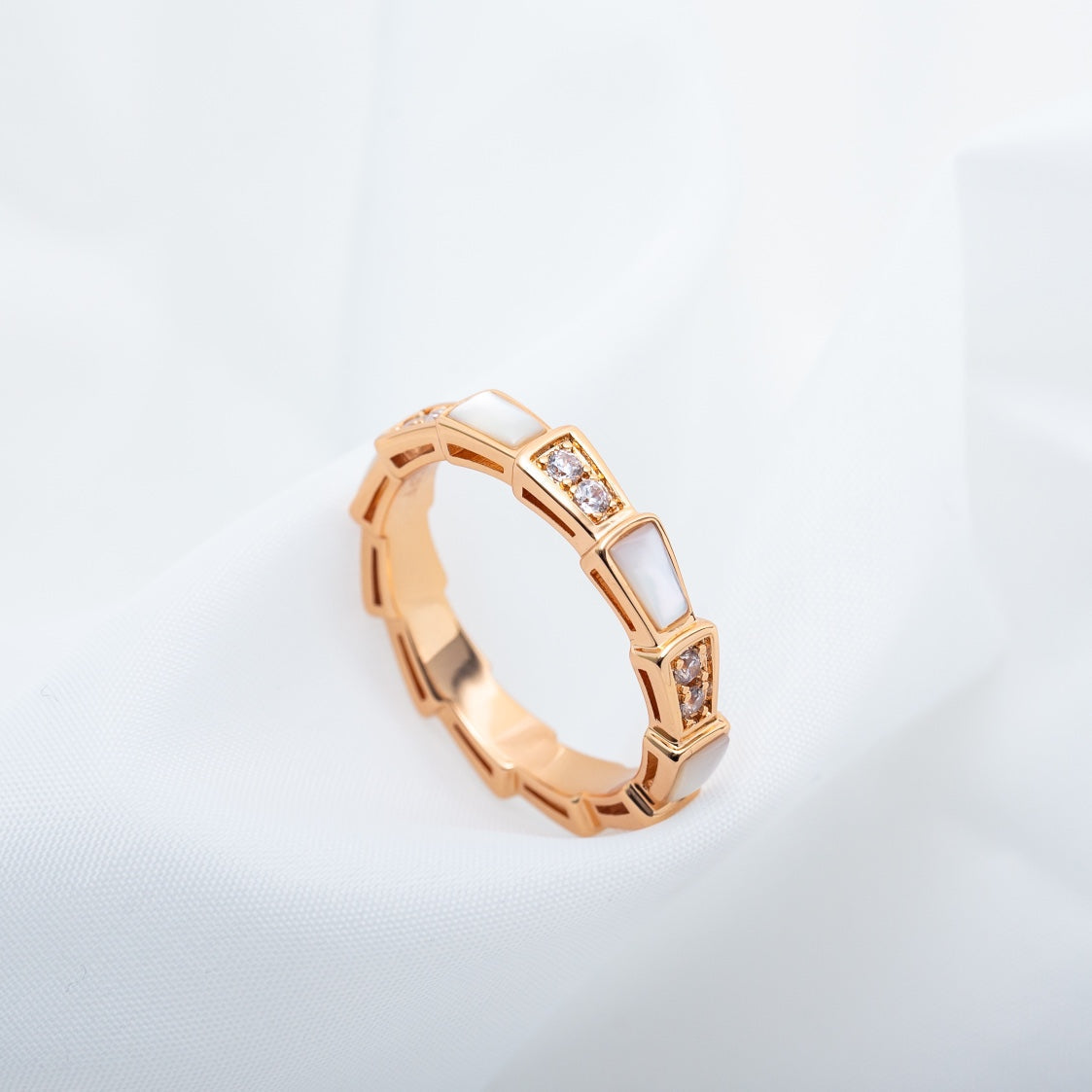 [Lumi Jewels]SERPENTI RING PINK GOLD DIAMOND MOP 3MM