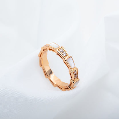 [Lumi Jewels]SERPENTI RING PINK GOLD DIAMOND MOP 3MM