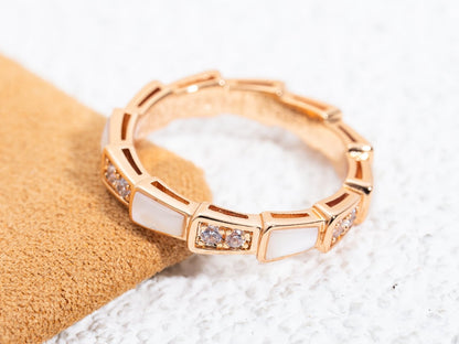 [Lumi Jewels]SERPENTI RING PINK GOLD DIAMOND MOP 3MM