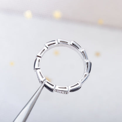 [Lumi Jewels]SERPENTI RING SILVER  DIAMOND BLACK MOP 3MM