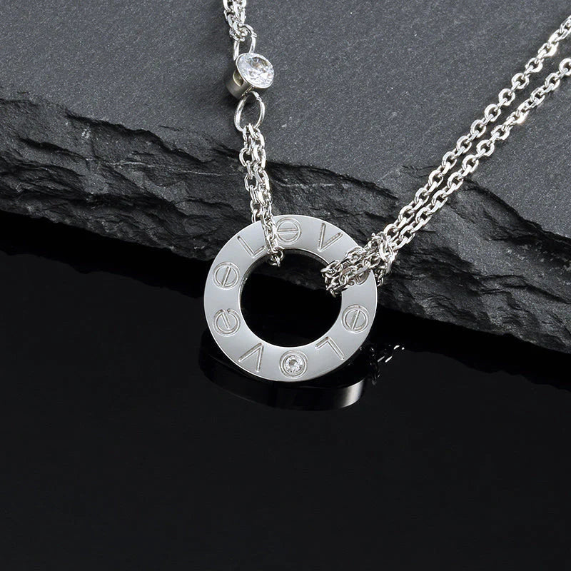 [Lumi Jewels]LOVE NECKLACE 16MM 2 DIAMONDS