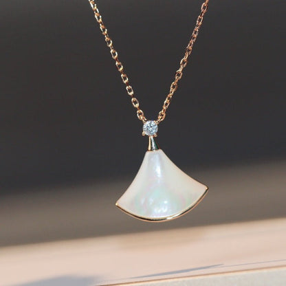 [Lumi Jewels]DREAM NECKLACE WHITE MOP PINK GOLD 1 DIAMOND