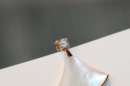 [Lumi Jewels]DREAM NECKLACE WHITE MOP PINK GOLD 1 DIAMOND