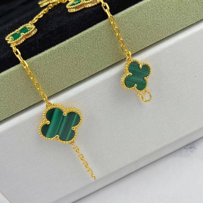 [Lumi Jewels]MAGIC CLOVER MALACHITE GOLD BRACELET 5 MOTIFS