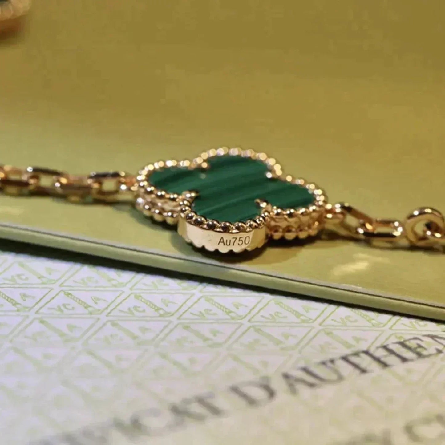 [Lumi Jewels]CLOVER 5 MOTIFS MALACHITE BRACELET