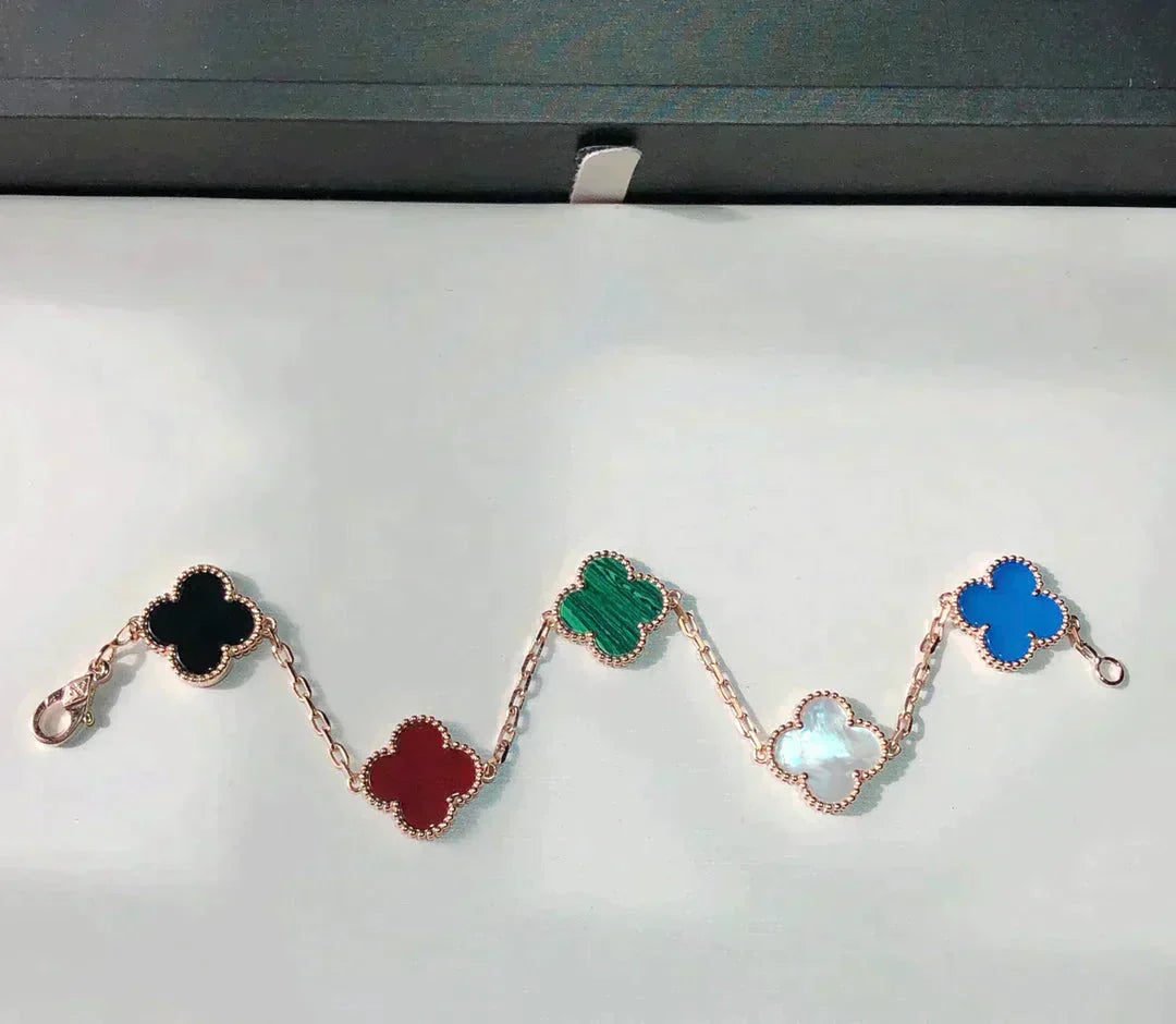 [Lumi Jewels]CLOVER 5 MOTIFS MULTICOLOR  BRACELET