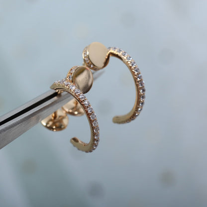 [Lumi Jewels]PUCES D'OREILLES 12.75MM OR ROSE DIAMANT