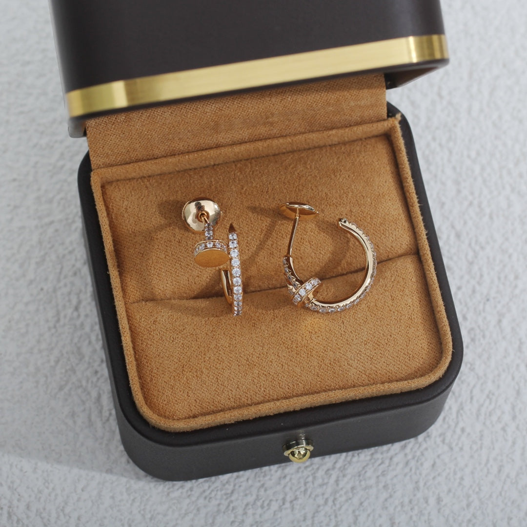 [Lumi Jewels]PUCES D'OREILLES 12.75MM OR ROSE DIAMANT