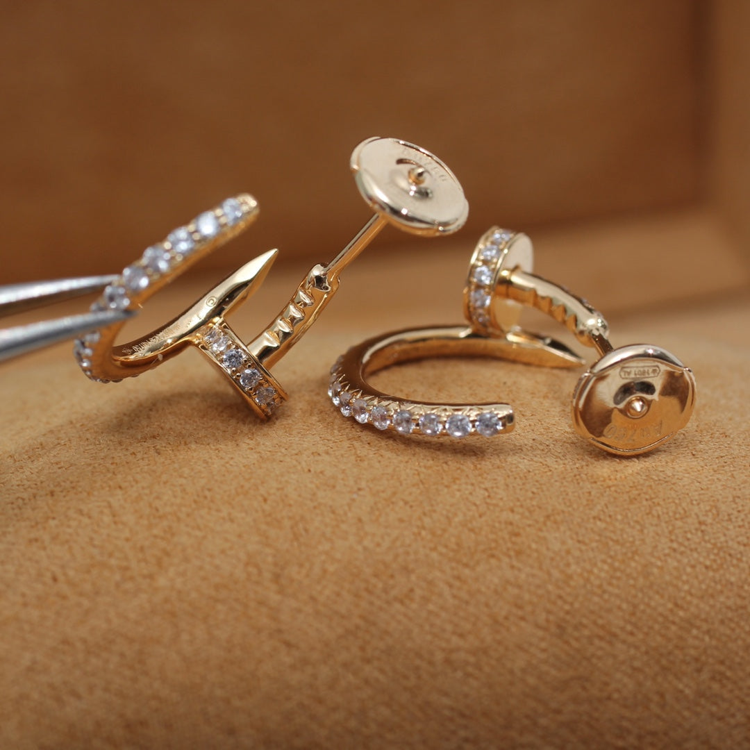 [Lumi Jewels]PUCES D'OREILLES 12.75MM OR ROSE DIAMANT