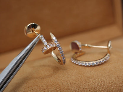 [Lumi Jewels]PUCES D'OREILLES 12.75MM OR ROSE DIAMANT