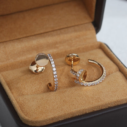 [Lumi Jewels]PUCES D'OREILLES 12.75MM OR ROSE DIAMANT