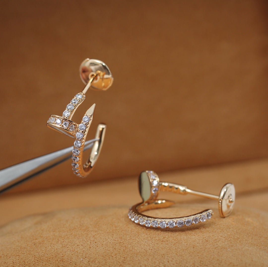 [Lumi Jewels]PUCES D'OREILLES 12.75MM OR ROSE DIAMANT