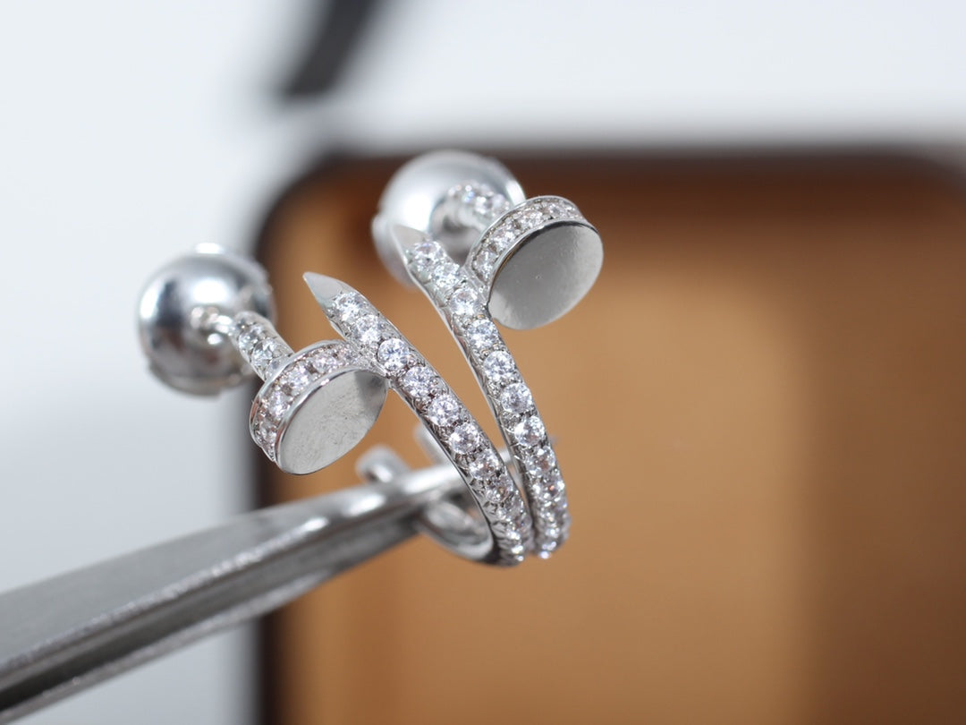 [Lumi Jewels]JUSTE EARRINGS 12.75MM SILVER DIAMOND