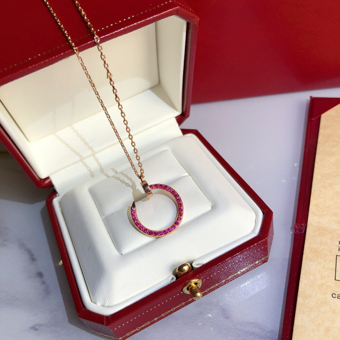 [Lumi Jewelery]JUSTE NECKLACE RED FULL DIAMONDS