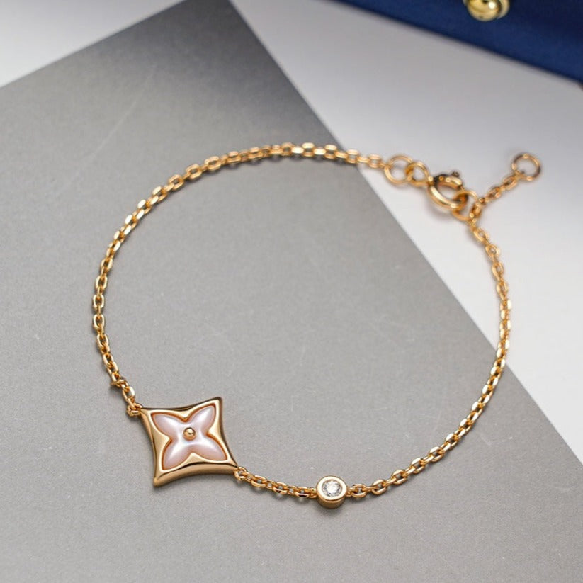 [Lumi Jewels]STAR 1 DIAMOND PINK GOLD BRACELET