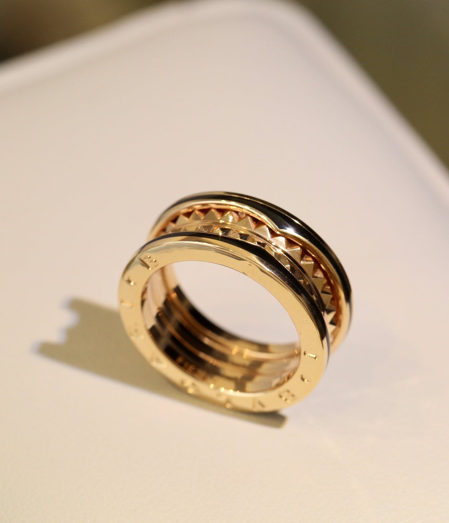 [Lumi Jewels]ZERO 1 PINK GOLD BLACK CERAMIC RING