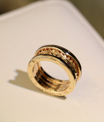 [Lumi Jewels]ZERO 1 PINK GOLD BLACK CERAMIC RING