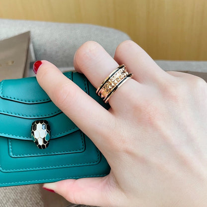 [Lumi Jewels]ZERO 1 PINK GOLD BLACK CERAMIC RING