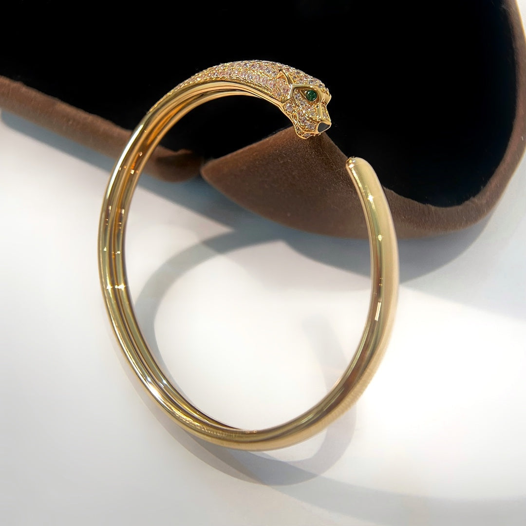 [Lumi Jewels]PANTHERE GOLD DIAMOND OPEN BRACELET