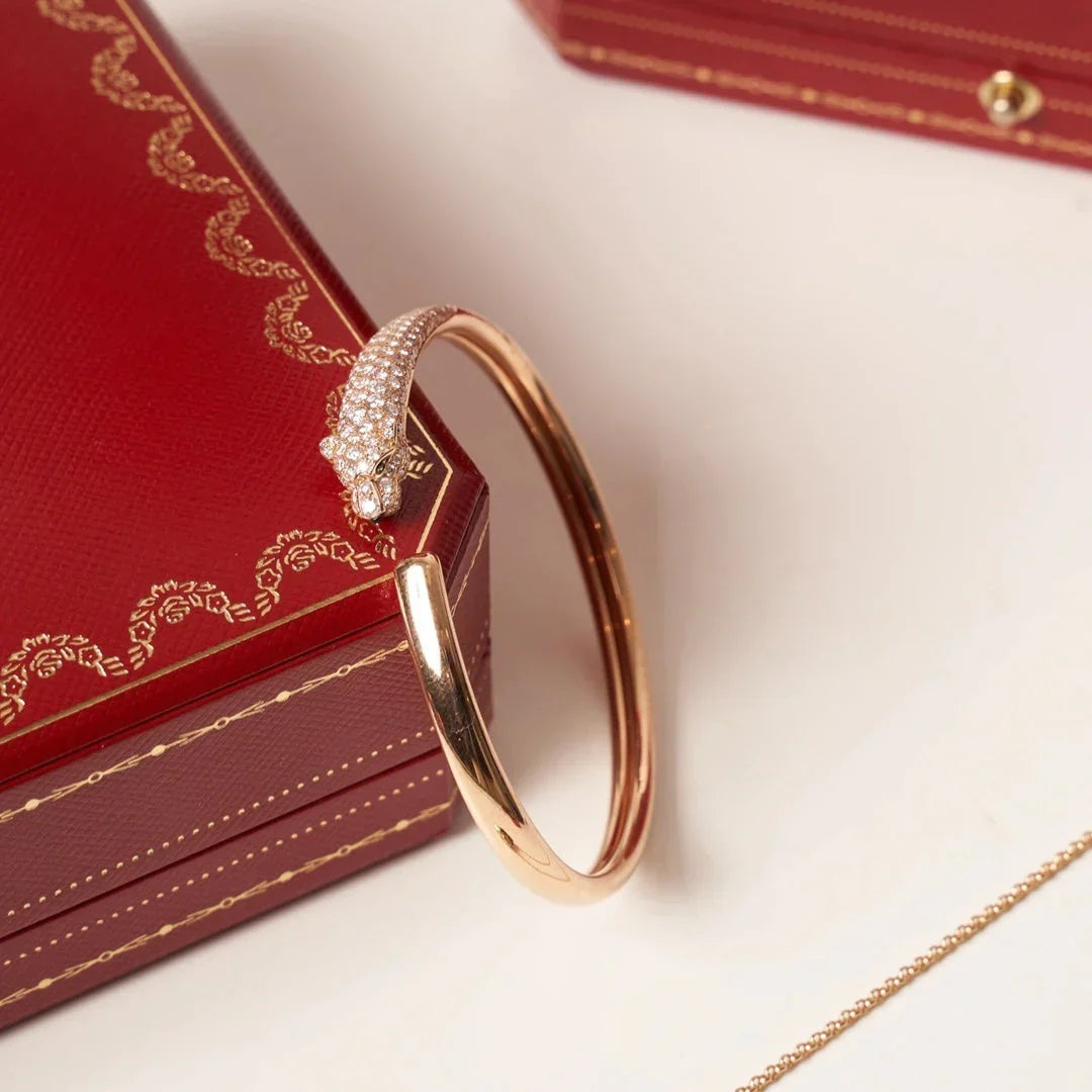 [Lumi Jewelery]PANTHERE HALF DIAMOND OPEN BRACELET