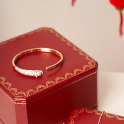 [Lumi Jewels]PANTHERE ROSE GOLD DIAMOND OPEN BRACELET