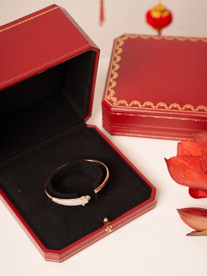 [Lumi Jewels]PANTHERE ROSE GOLD DIAMOND OPEN BRACELET