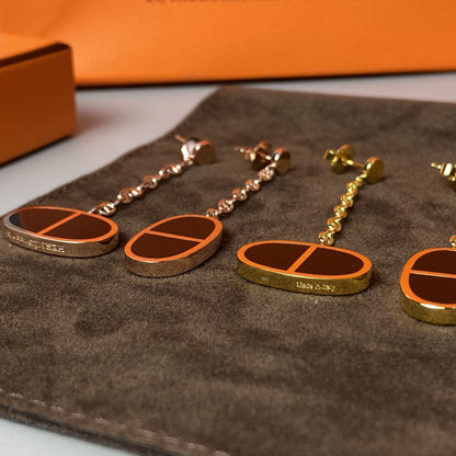 [Lumi Jewels]CHAINE VERSO BLACK CERAMIC EARRINGS