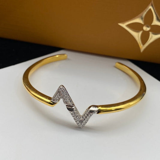 [Lumi Jewels]VOLTE UPSITE DOWN DIAMOND GOLD OPEN BRACELET