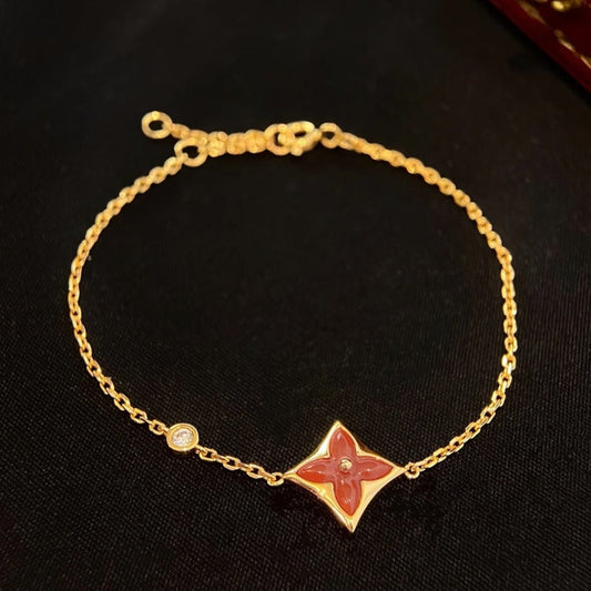 [Lumi Jewels]COLOR STAR CARNELIAN PINK GOLD DIAMOND BRACELET