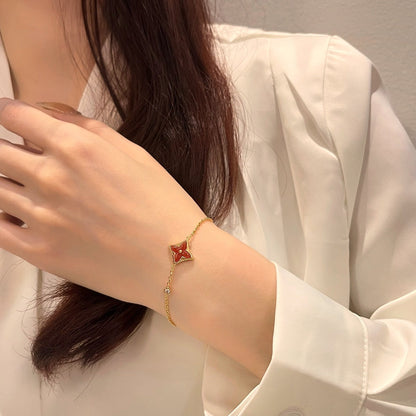 [Lumi Jewels]COLOR STAR CARNELIAN PINK GOLD DIAMOND BRACELET
