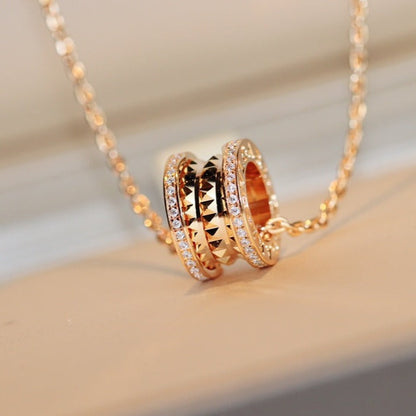 [Lumi Jewels]COLLIER PENDENTIF ZÉRO 1 ROCK OR ROSE