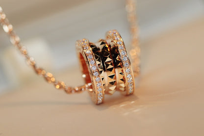 [Lumi Jewels]COLLIER PENDENTIF ZÉRO 1 ROCK OR ROSE
