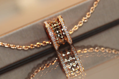 [Lumi Jewels]COLLIER PENDENTIF ZÉRO 1 ROCK OR ROSE