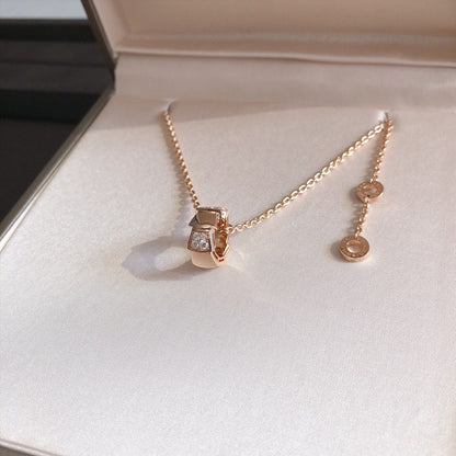 [Lumi Jewels]COLLIER PENDENTIF SERPENTIN DIAMANTS OR ROSE