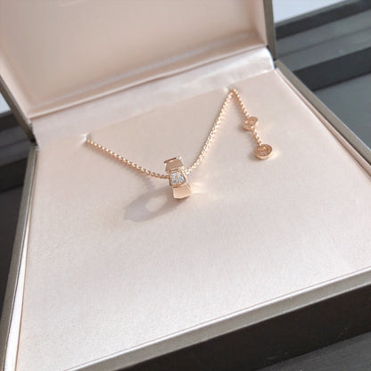 [Lumi Jewels]COLLIER PENDENTIF SERPENTIN DIAMANTS OR ROSE