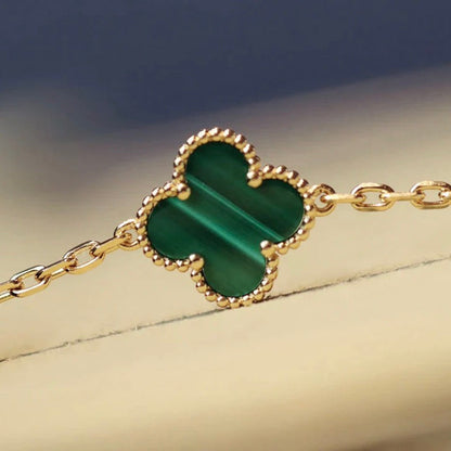 [Lumi Jewels]CLOVER 20 MOTIFS MALACHITE DIAMOND NECKLACE