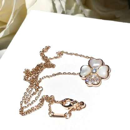 [Lumi Jewels]CLOVER MOP DIAMOND ROSE GOLD NECKLACE